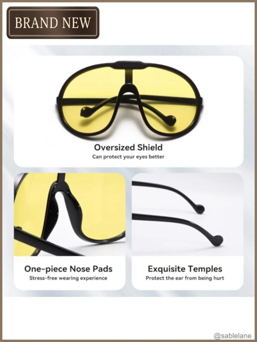 Oversized Shield Sunglasses Women Men UV Protection Driving